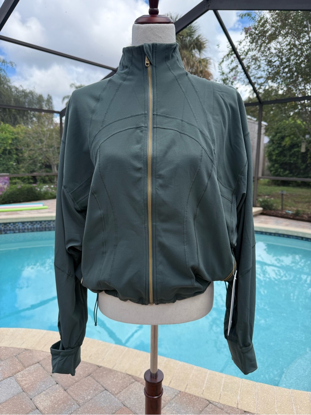lululemon athletica Dark Green Zip-Up Bomber Jacket